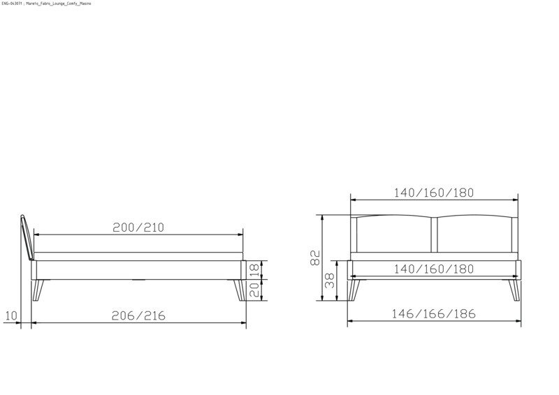 Holzbett HASENA FABRO 140X200cm Höhe 20cm Buche Buche weiß mit KUL weiß