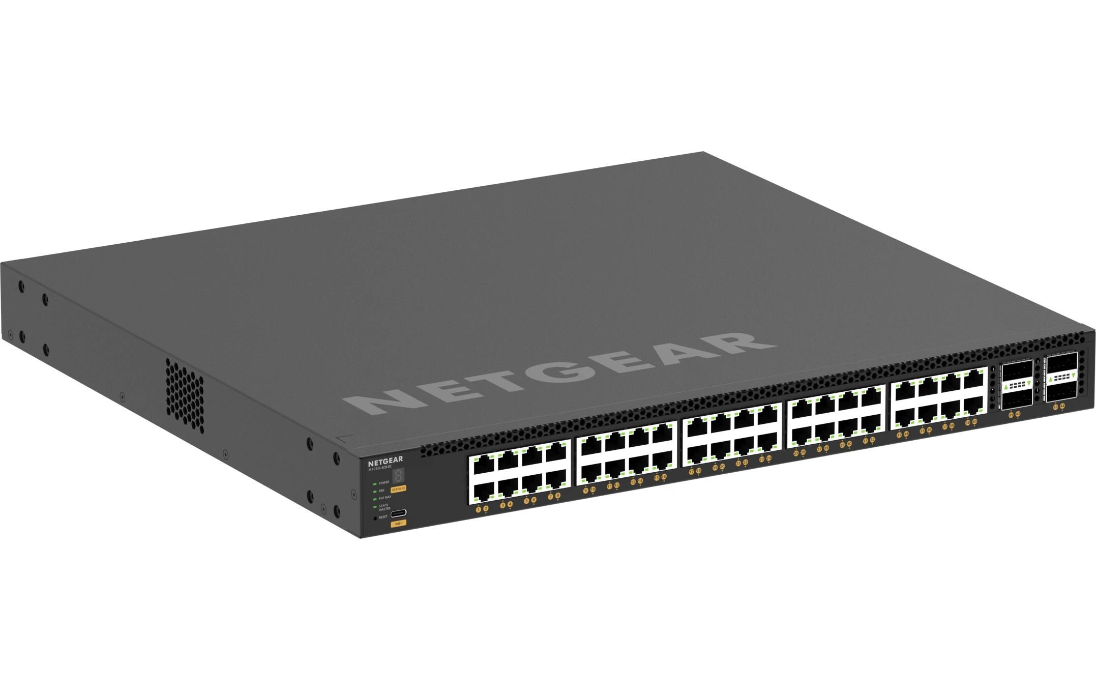 PoE++ Switch AV Line M4350-40X4C 44 Port<br>40x10G/Multi-Gig PoE++ (196W - 1676W PoE-Leistung) und 4xQSFP28 (100G) Managed Switch