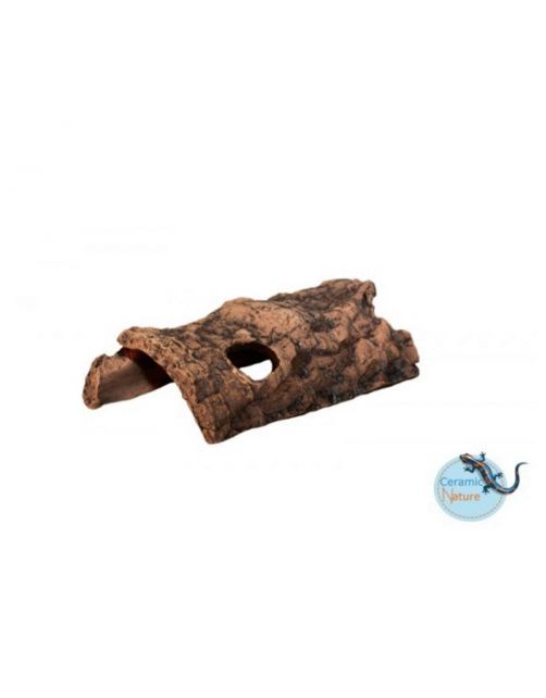 Ceramicnature Half-Log - Aquarium - Ornament - 18x10x6 cm Bruin M
