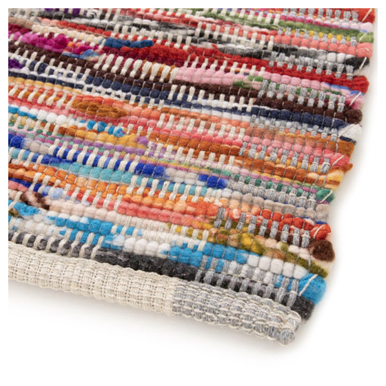 Tapis chindi en matière recyclée - unicité - multicolore - 75 x 150 cm