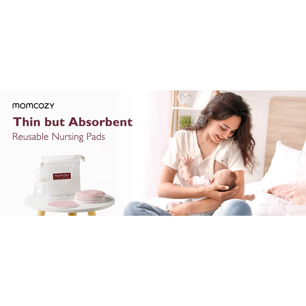 Køb Momcozy Natural Reusable Ammebrikker 14-Pack Tynd
