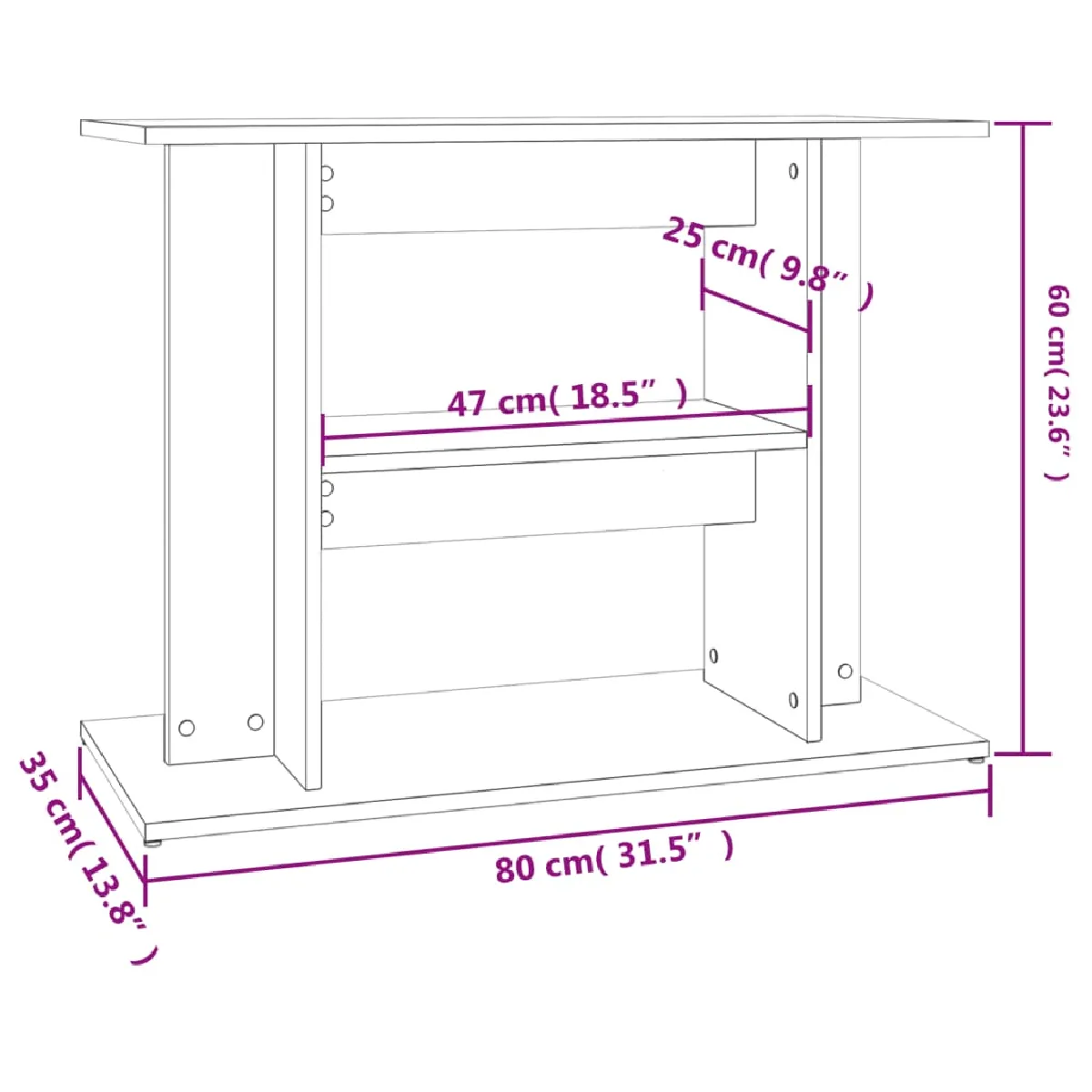 VIDAXL Support pour aquarium - Chêne marron