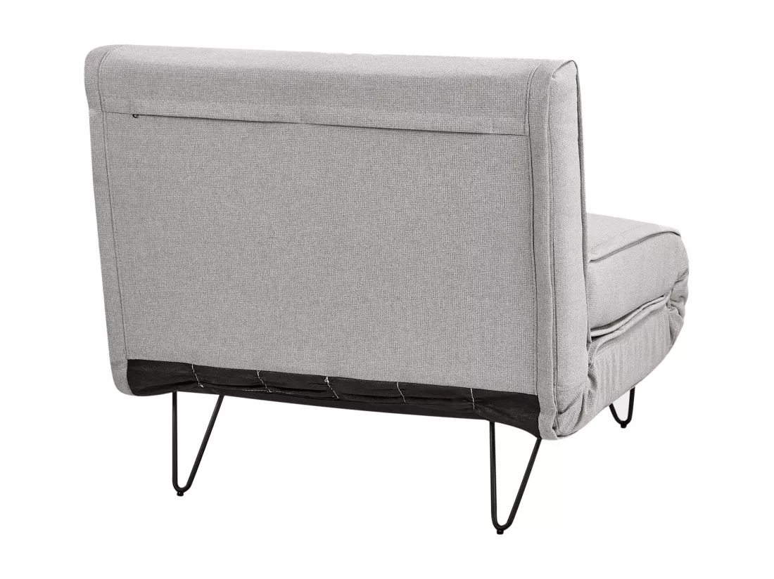 Canapé convertible 1 place en tissu gris clair VESTFOLD