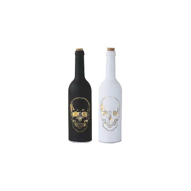 LED-Flasche - Totenkopf - aus Glas - ca. 7 x 28 cm - 1 Stück
