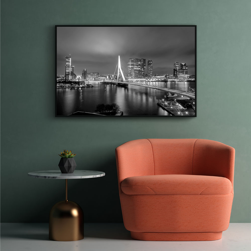 Walljar plexiglas schilderij - Rotterdam Skyline II Plexiglas schilderij - 70 x 100 cm