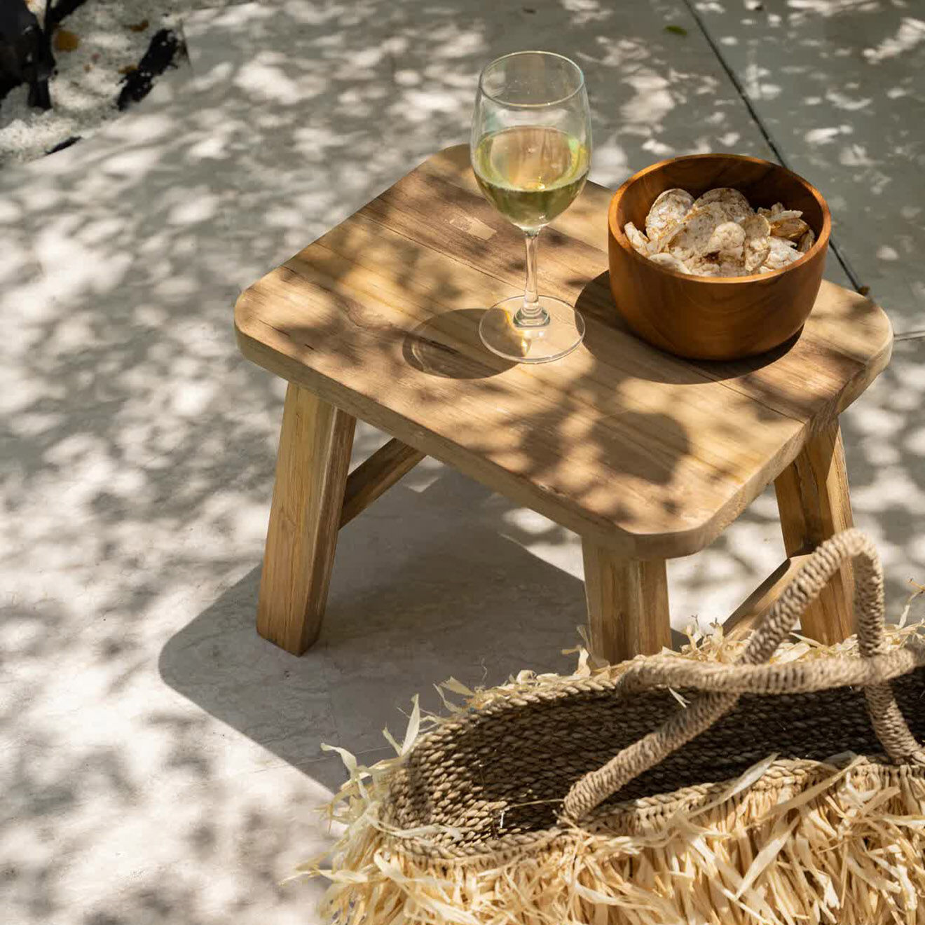Bazar Bizar Tabouret Quincy naturelle - 40x30x34 cm