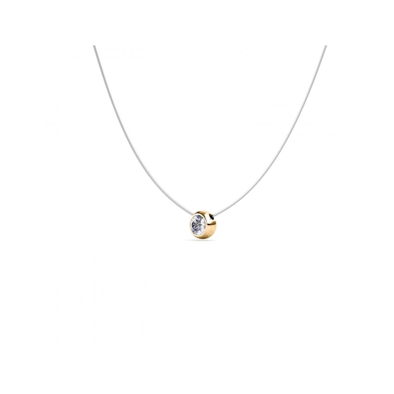 Collier Moon - Doré et Cristal