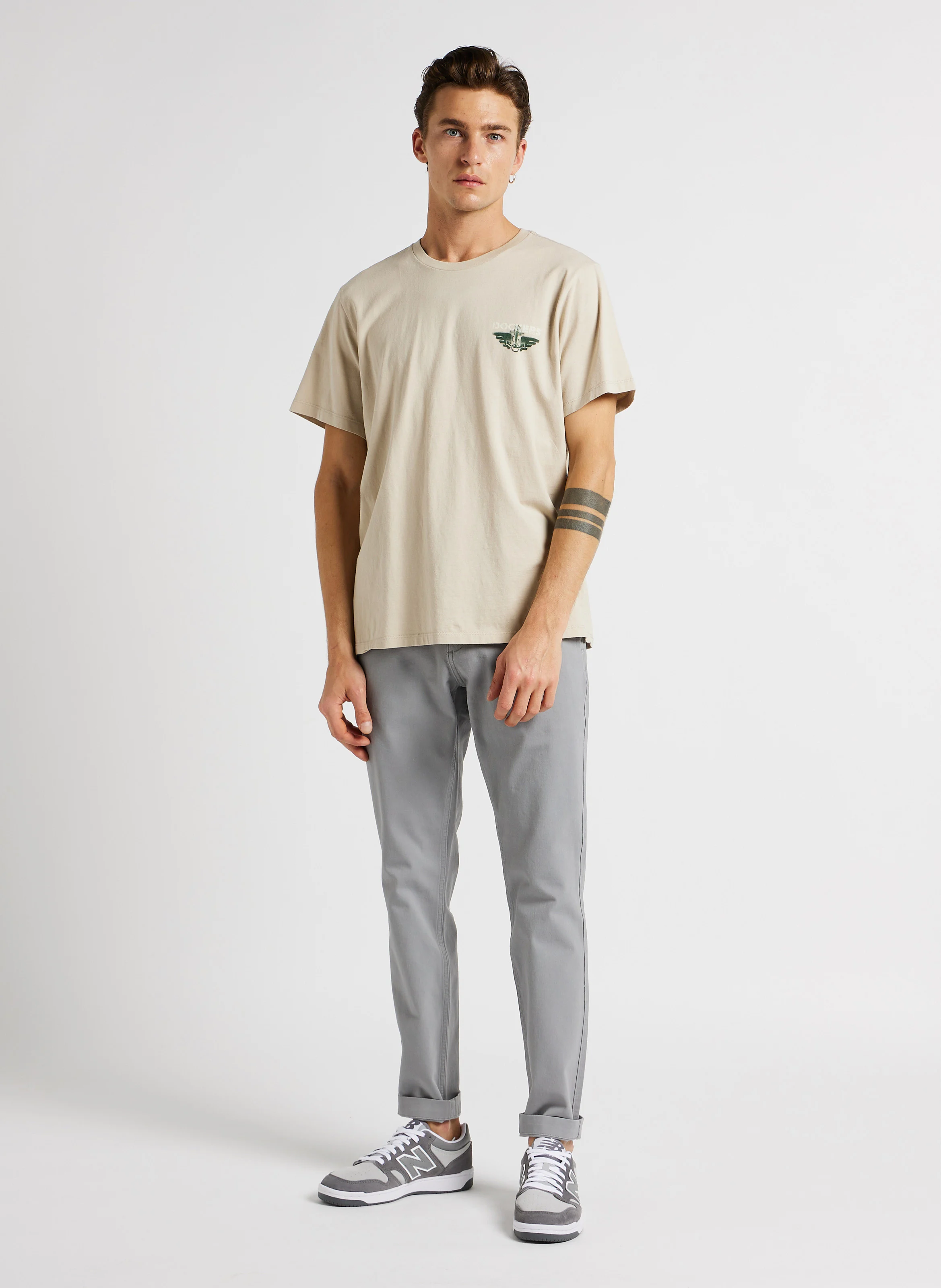 Pantalon skinny en coton mélangé | Gris