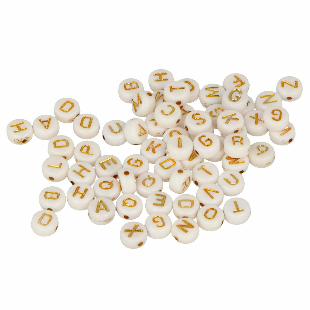 300 perles blanches alphabet