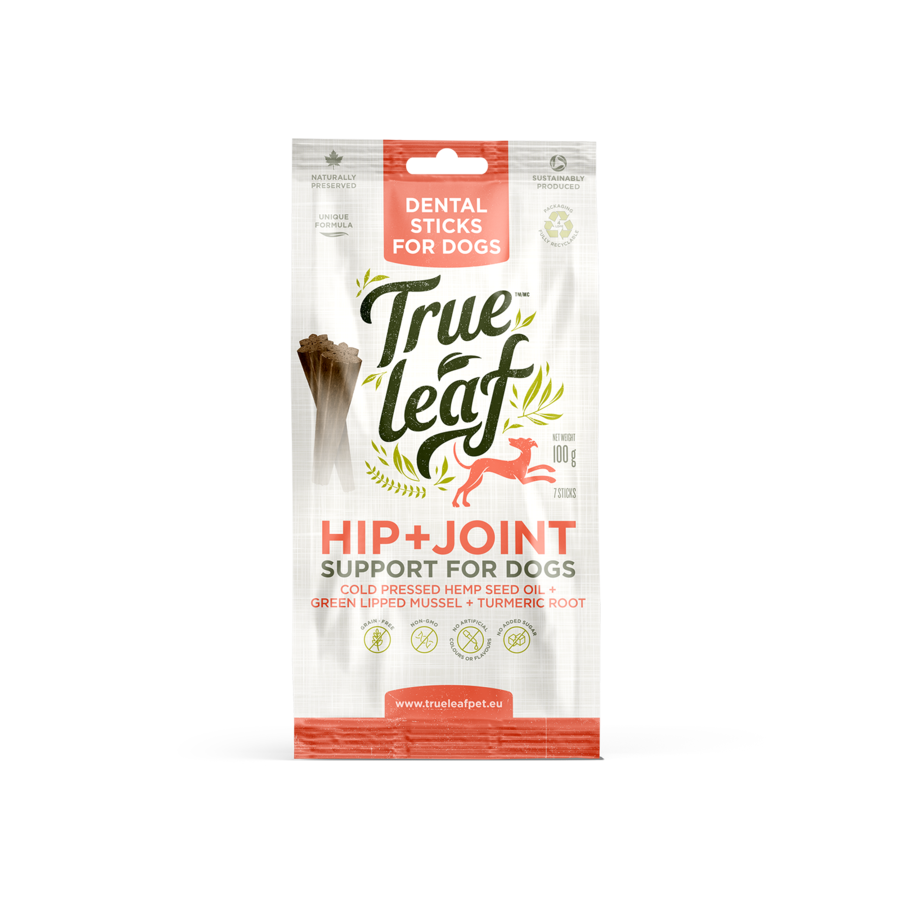 Palitos dentais True Hemp para quadril e articulações, sabor frango.