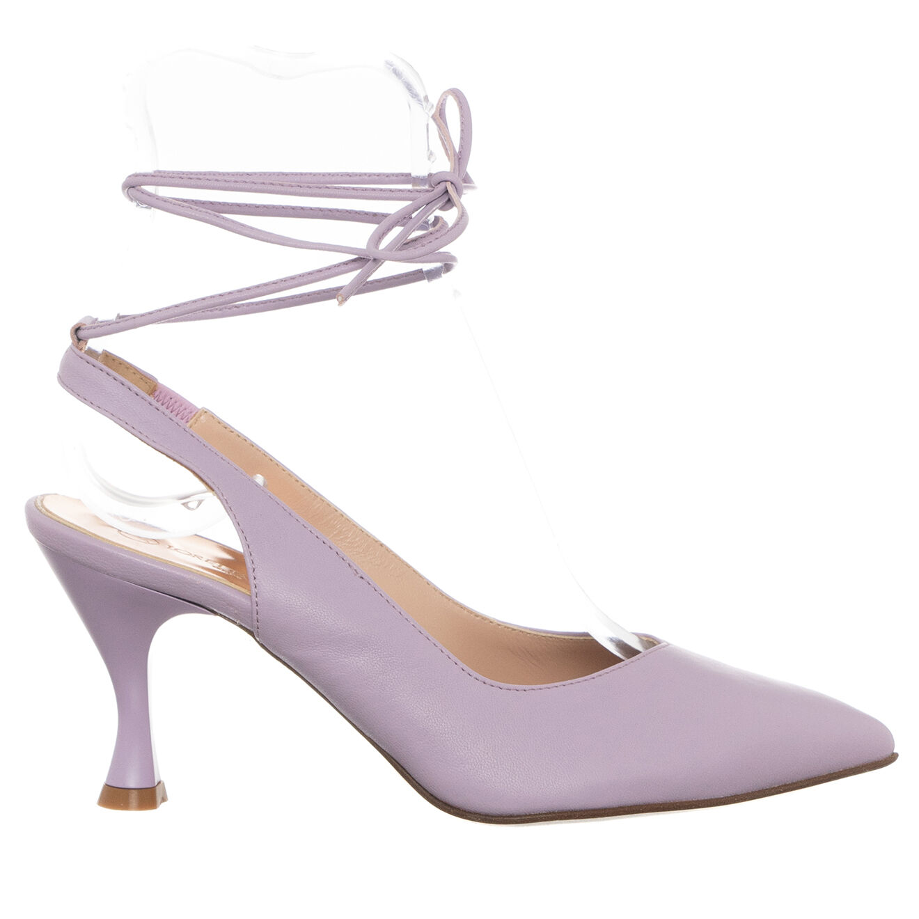 Loretta Pettinari Slingbacks en Cuir Nala lilas - Talon 7.5 cm