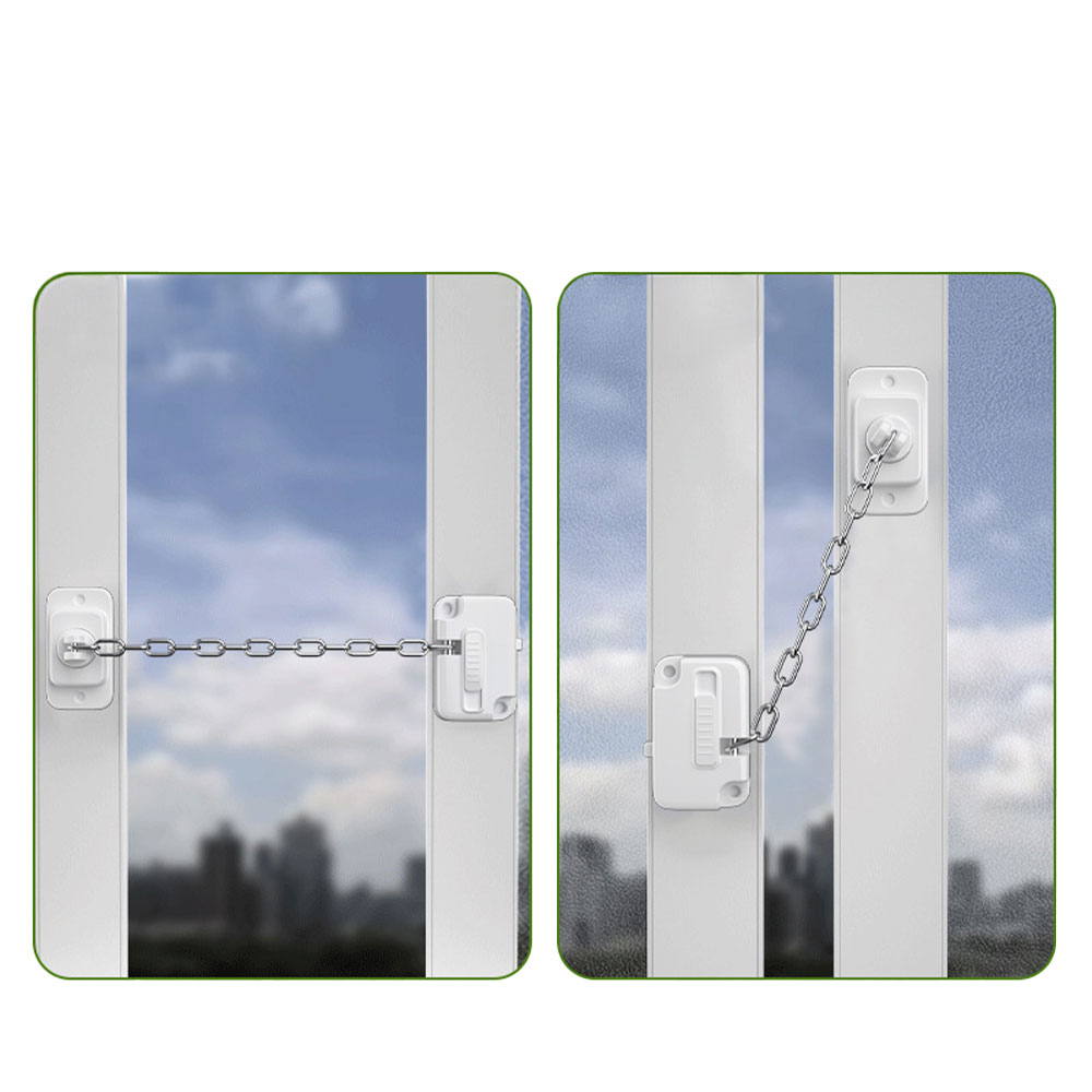 Universal Verstellbare Baby Kindersicherung Selbstklebende Schutzvorrichtung Türschloss inkl. Schrauben für Türe / Fenster / Schrank - Weiss