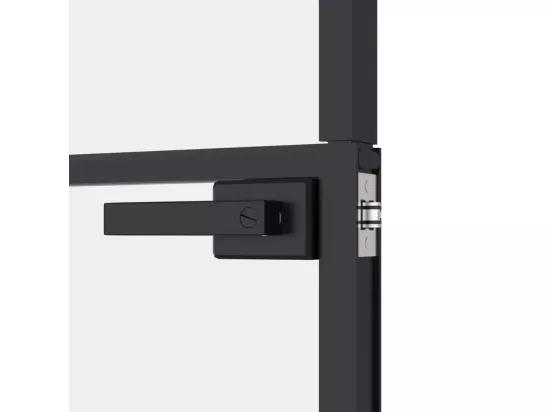 Porte d'intérieur Noir 76x201,5 cm Trempé verre aluminium fin