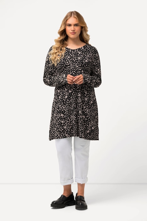 Shirt-Tunika, Zierfalten, V-Ausschnitt, Langarm