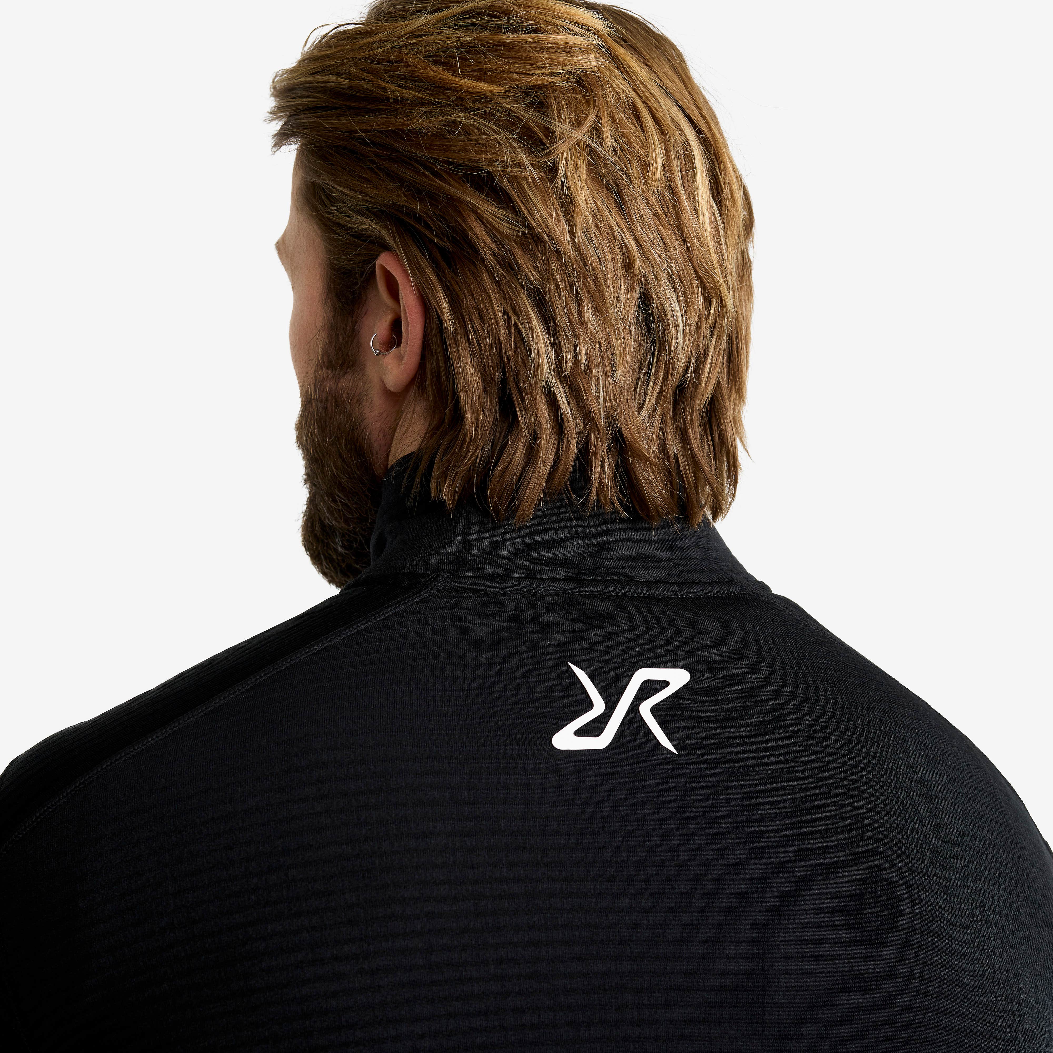 Waffle Full-zip Fleece Herre Black
