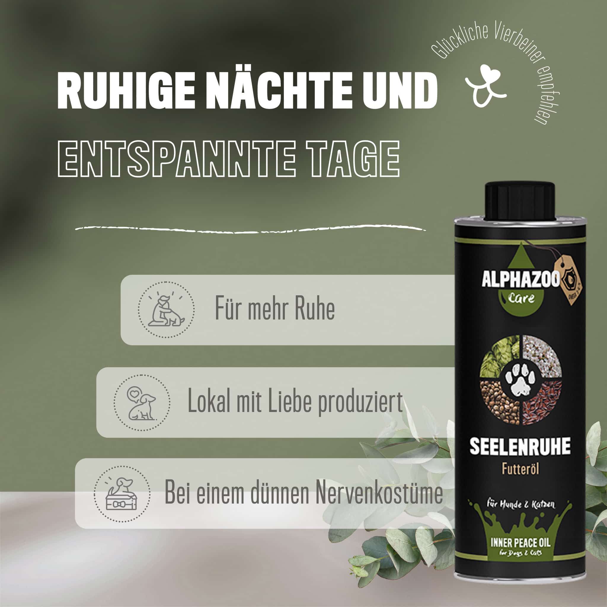 ALPHAZOO Seelenruhe Futteröl für Hunde und Katzen