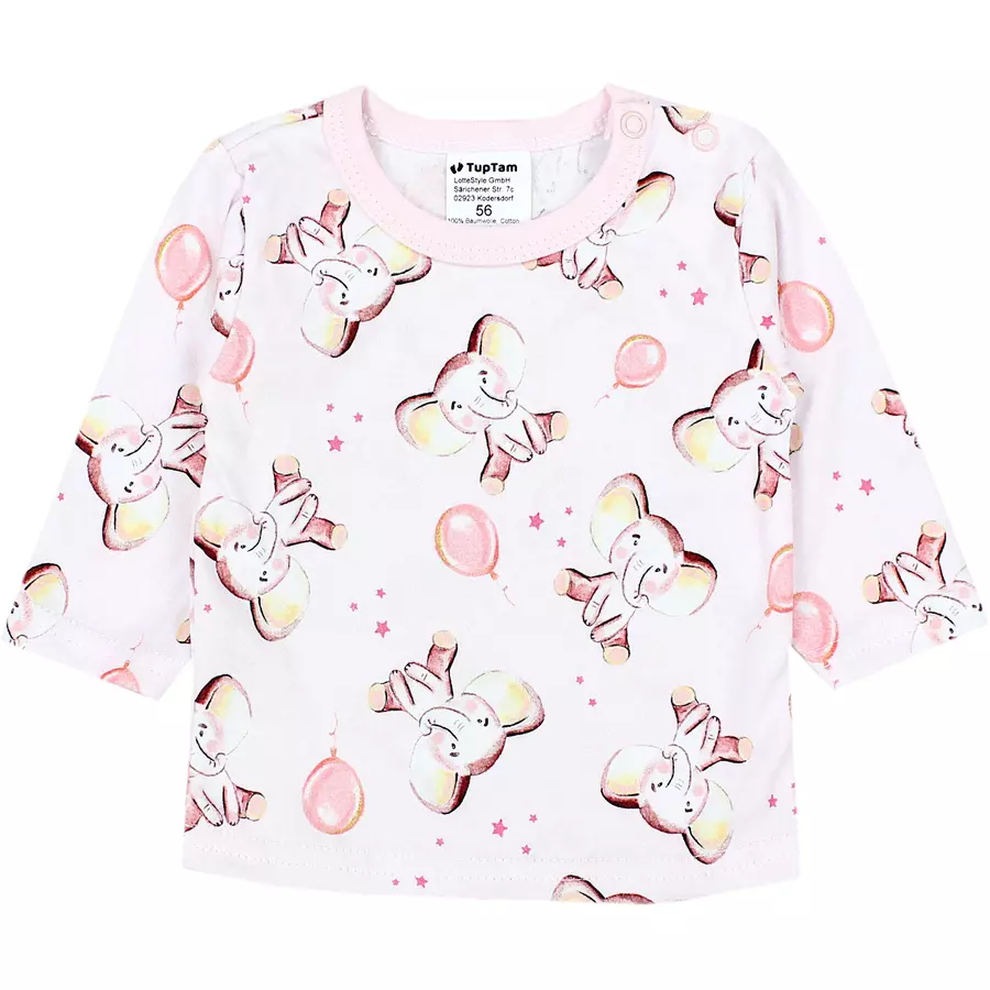 TupTam Baby Mädchen Langarmshirt 5er Set rosaweiß