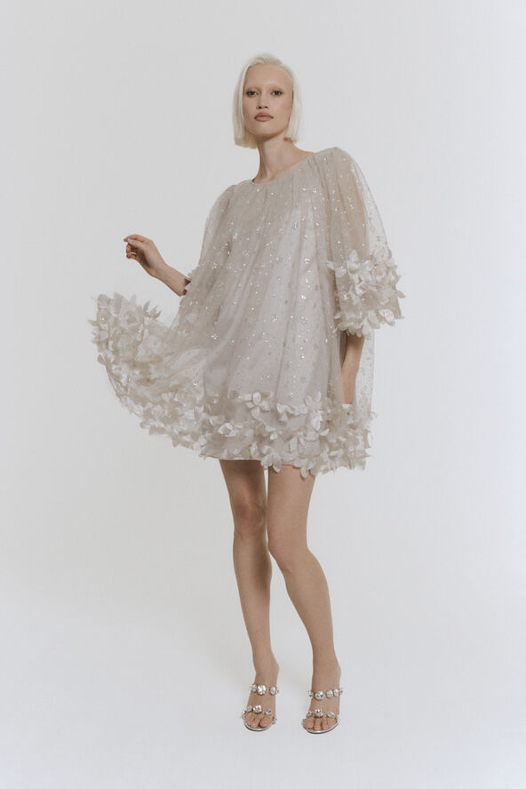 Ida Sjöstedt RIVER DRESS Pale mushroom/silver glitter