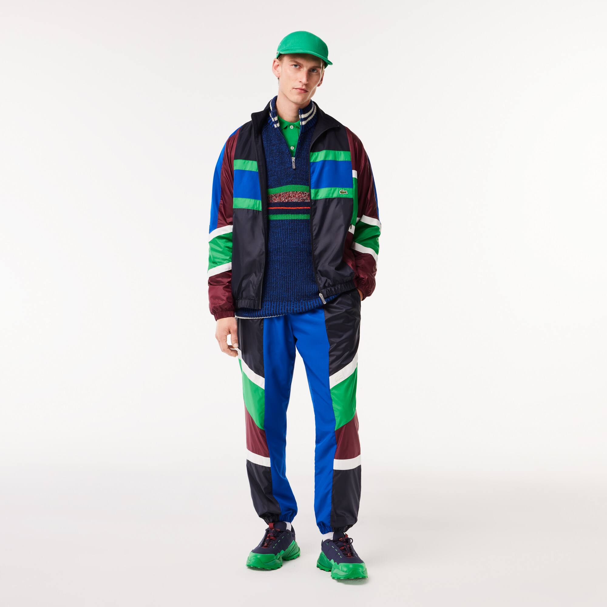 Veste zippée Sportsuit color-block mix matières Manteaux & Vestes - Bleu - Lacoste - Homme