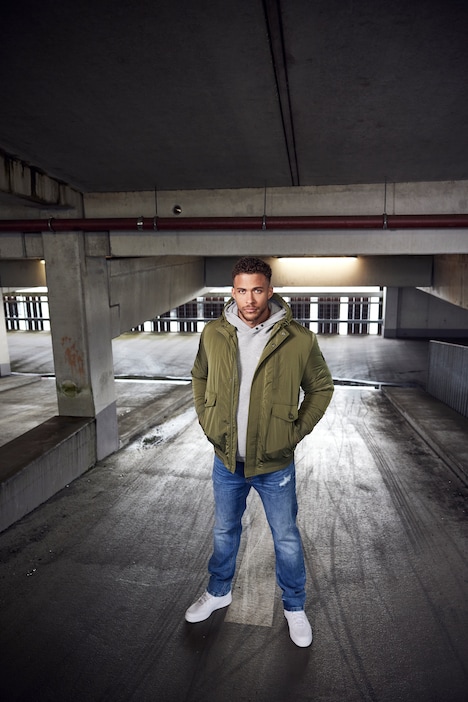 STHUGE Hoodie, OEKO-TEX, Melange-Sweat, Brustprint, bis 8 XL