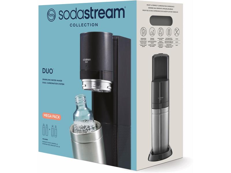 Sodastream Wassersprudler DUO Megapack XL Schwarz Design-Wassersprudler-Set