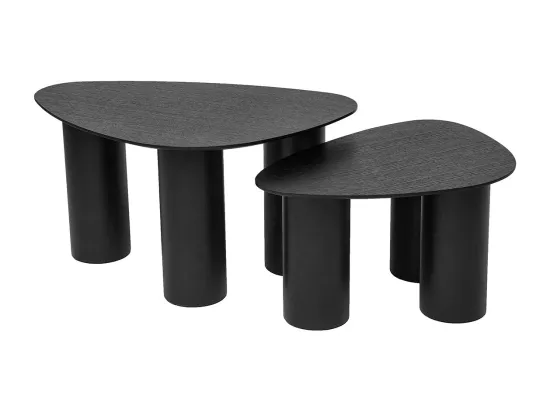 Tables basses gigognes design en bois noir (lot de 2) FOLEEN
