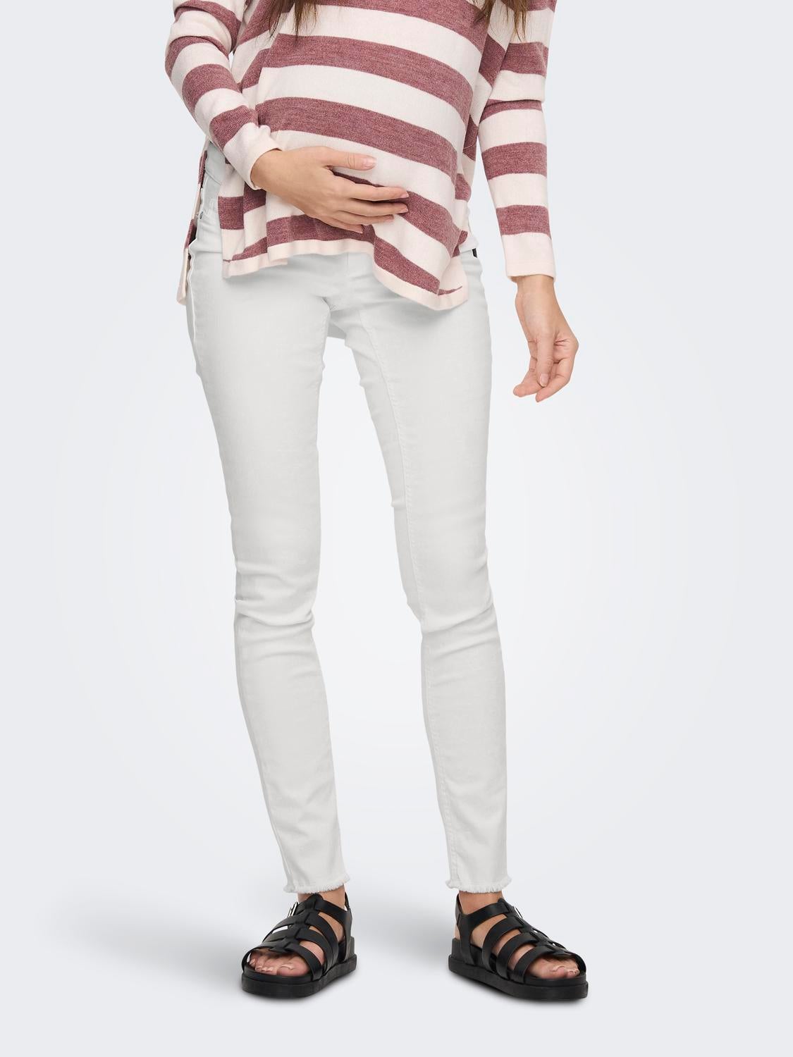 OLMBLUSH Mittlere Taille Skinny Fit Jeans White
