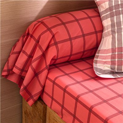 Linge de lit carreaux écossais