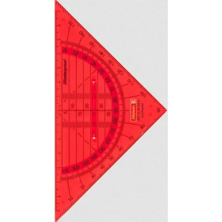 BRUNNEN Geometrie-Dreieck 16cm bruchsicher, mit Griff, sortiert: 1 Stück, 4-fach