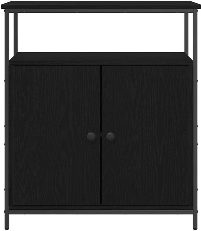 vidaXL - Dressoir - Zwart - Bewerkt Hout