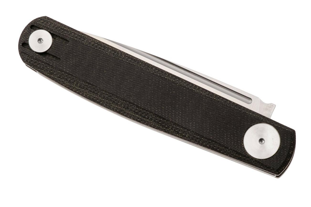 Real Steel G-Slip Compact 7865BM Satin VG10, Brown Micarta, zakmes, Ostap Hel design