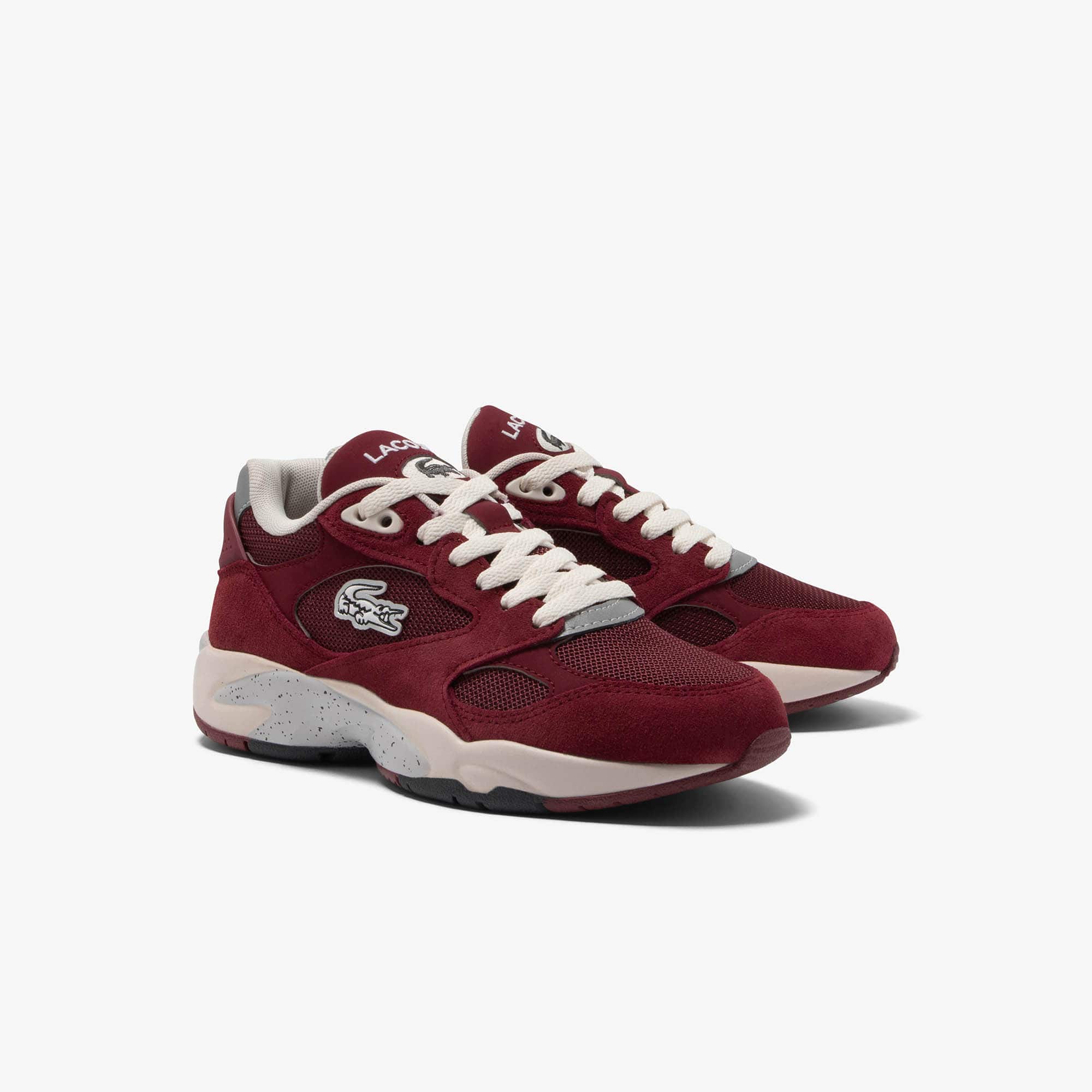 Sneakers Storm 96 Vintage femme cuir velours Sneakers - Rouge - Lacoste - Femme