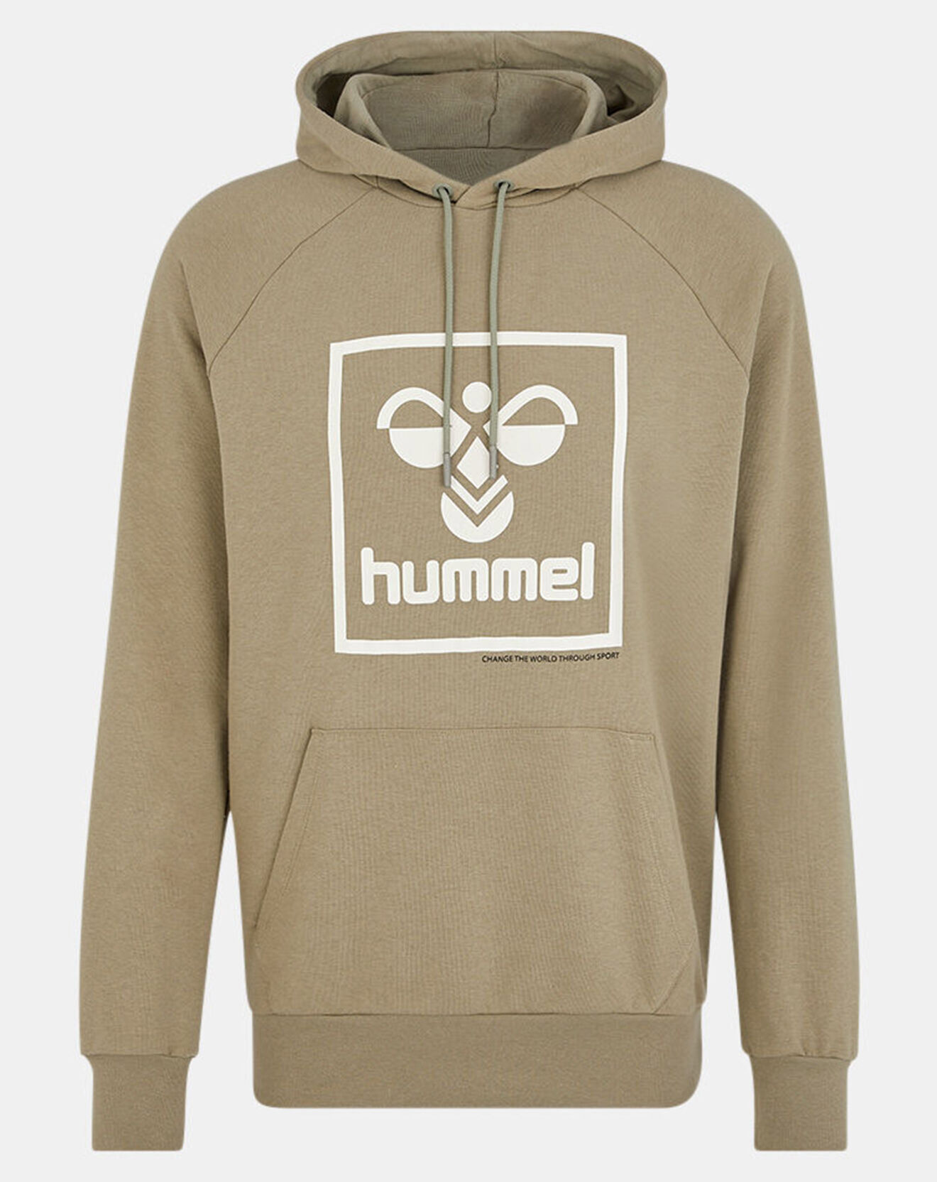 Hummel Sweat à capuche en Coton mélangé logo kaki clair