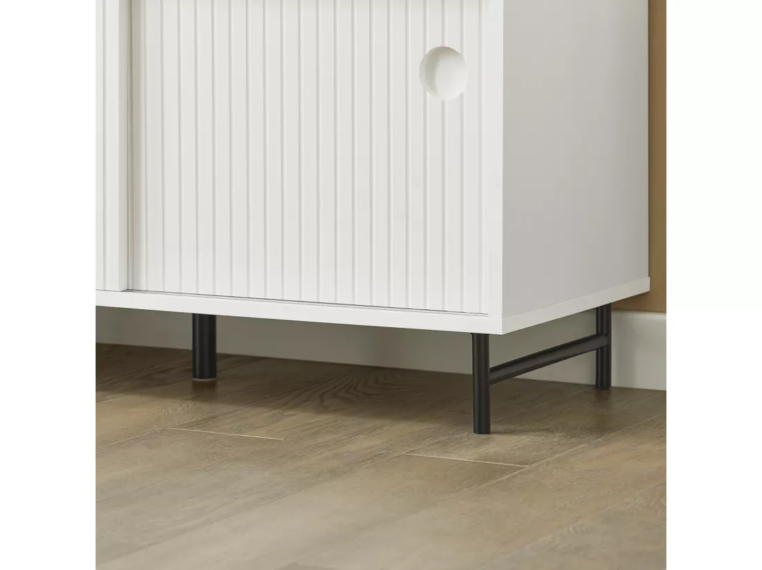 Banc à Chaussures, Banc de Rangement, Meuble Bas Entrée sur Pieds avec Coussin Rembourré, FSR116-W