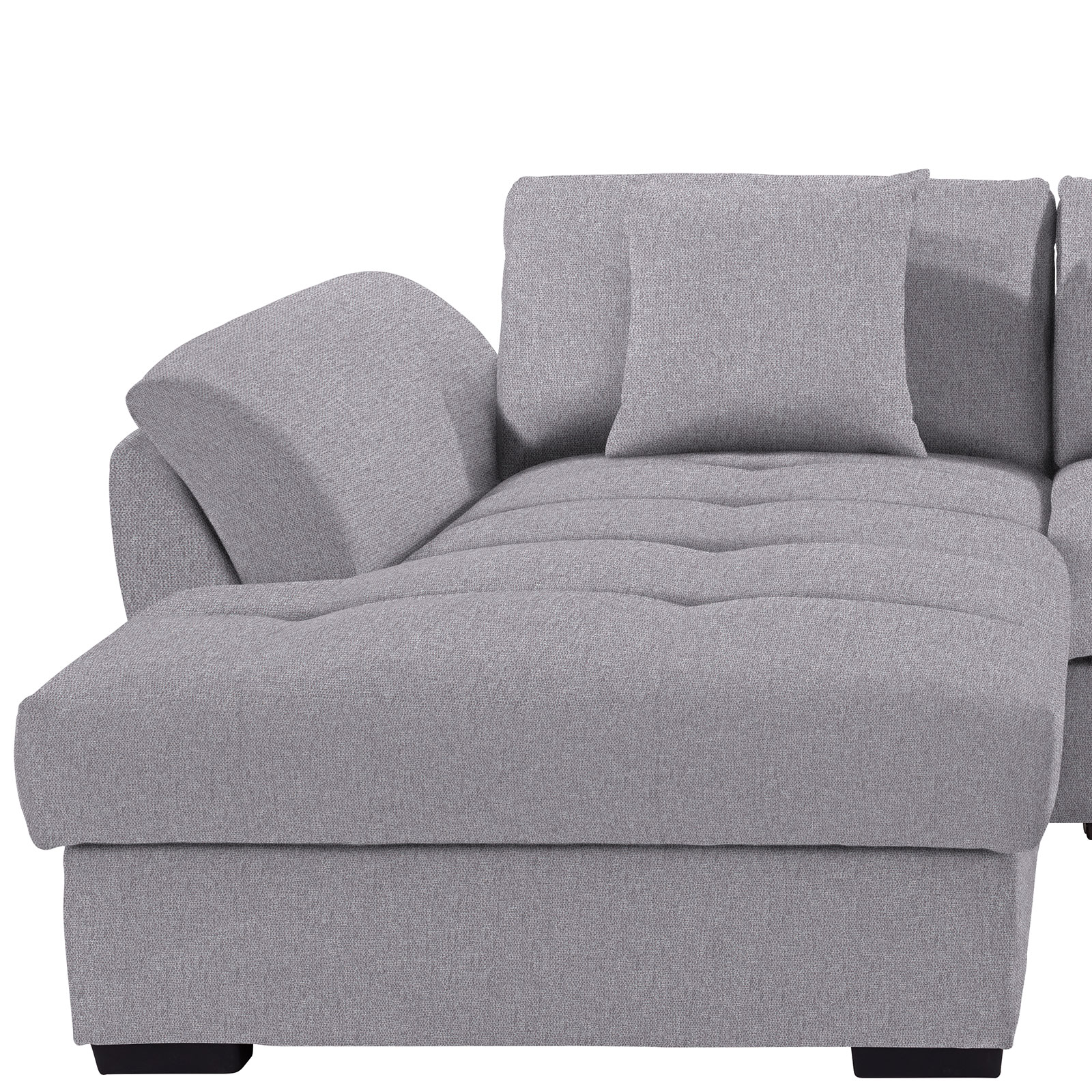 Ecksofa - grau - Liegefunktion - Recamiere links