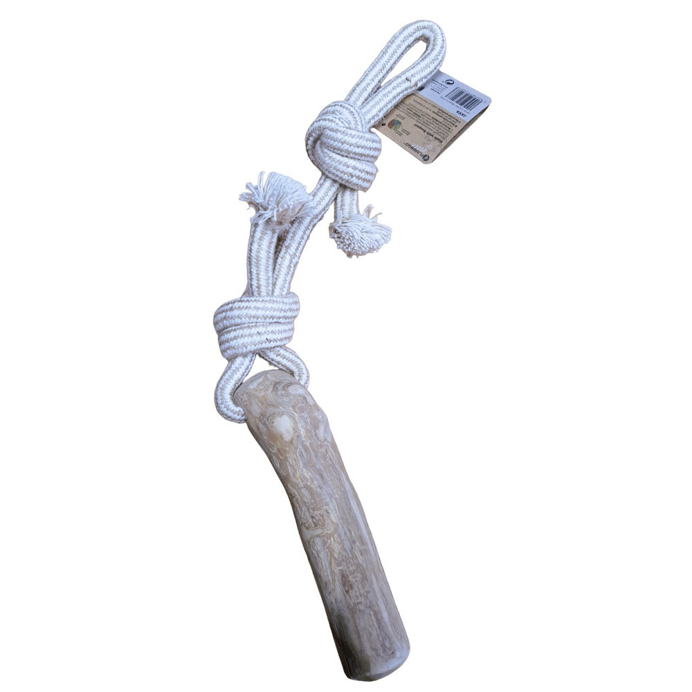 Jouet corde à tirer avec bâton à mâché green java 51 cm l pour chien