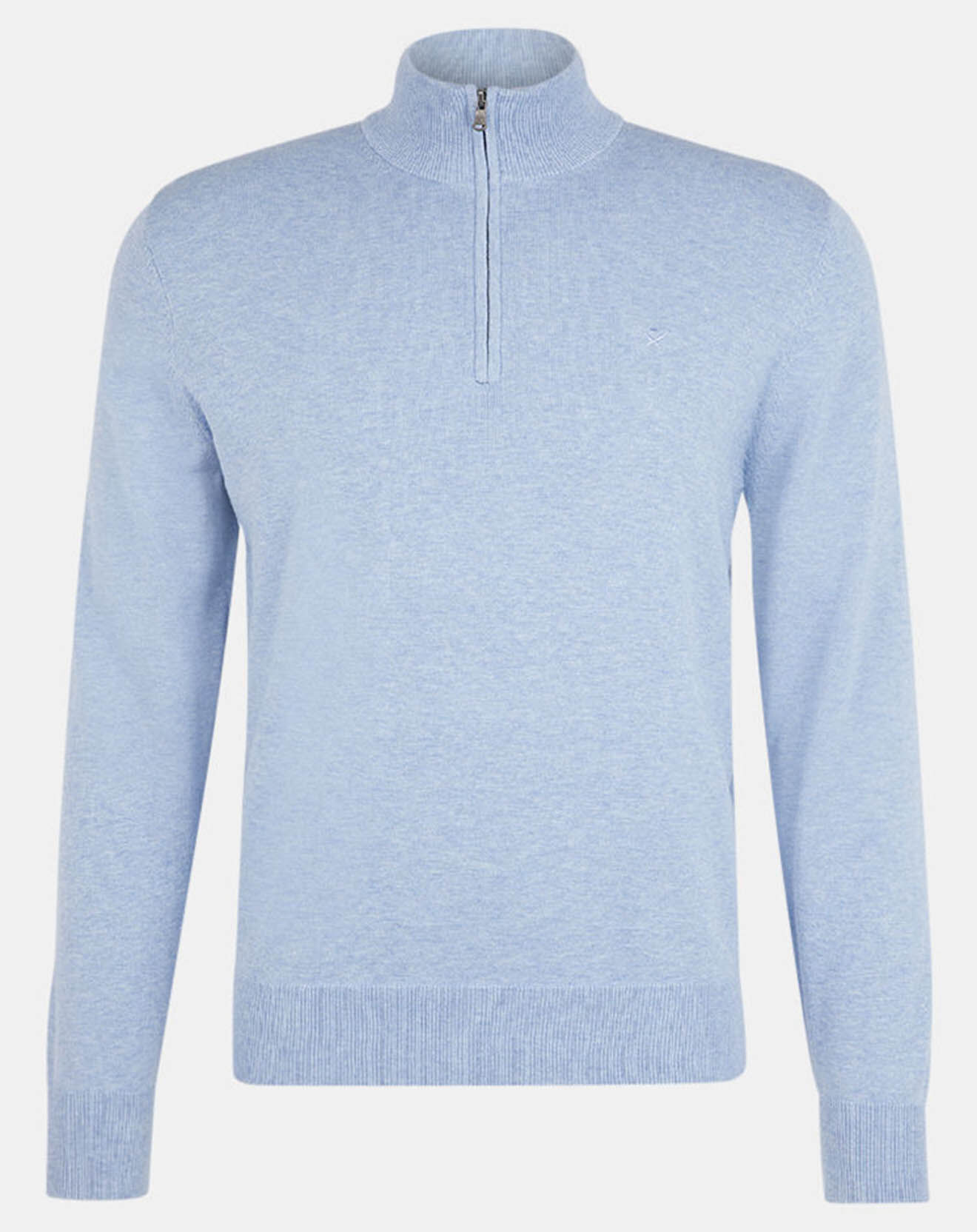 Hackett London Pull en Soie mélangée col camionneur bleu ciel