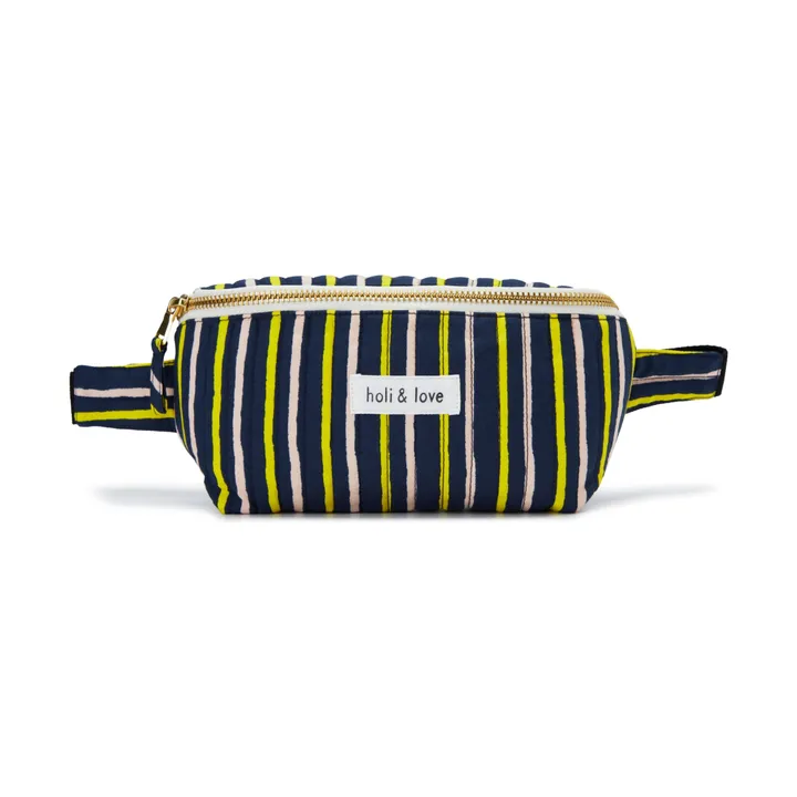 Holi & Love Sac Banane Rayure Coton Bio | Noir