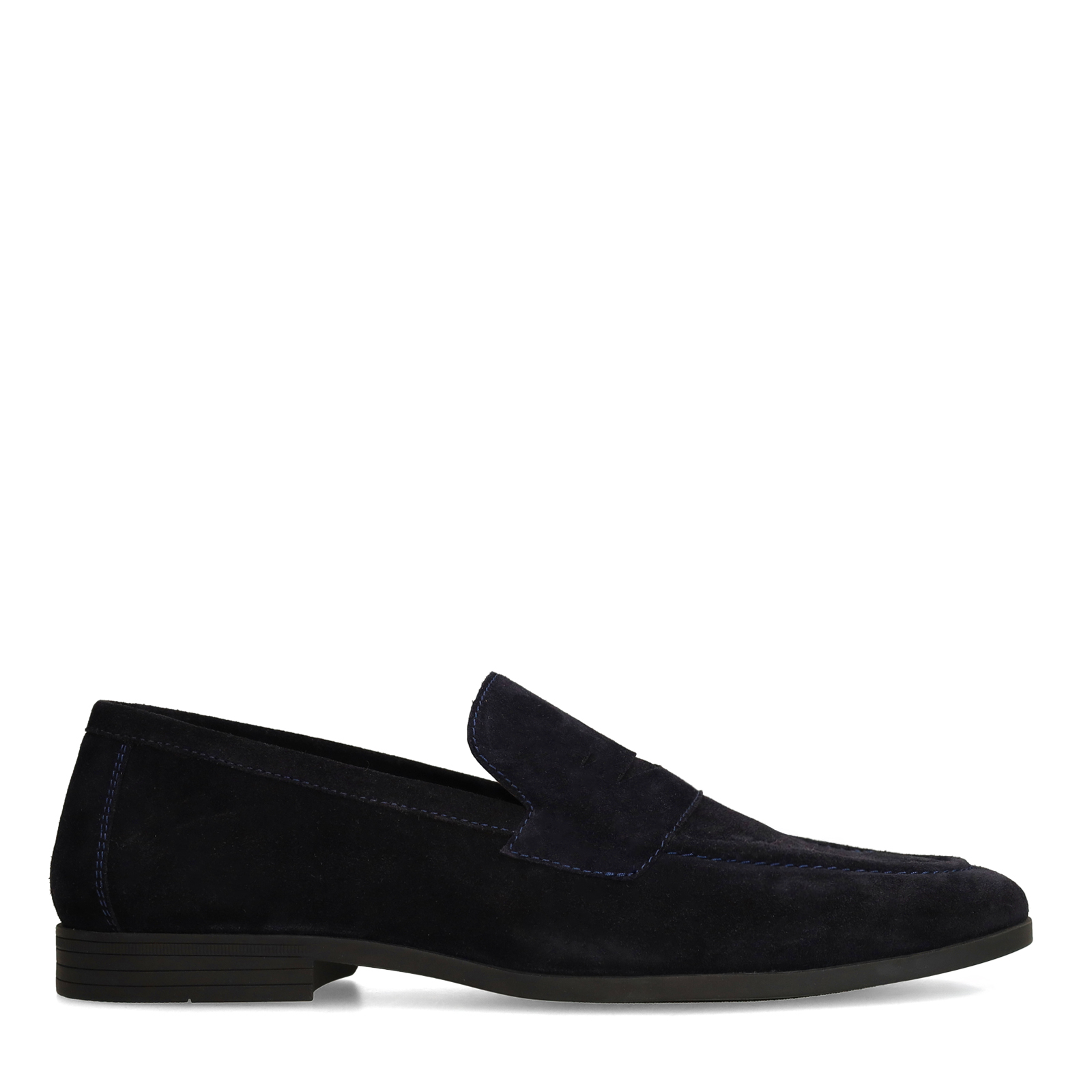 Donkerblauwe suède loafers