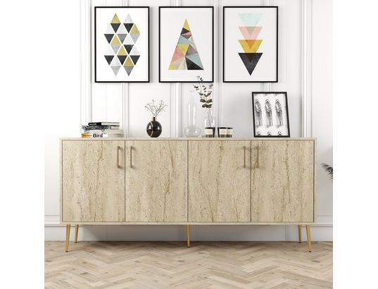 CONCEPT1 - Bahut Kiev travertin 180 x 35 x 78cm