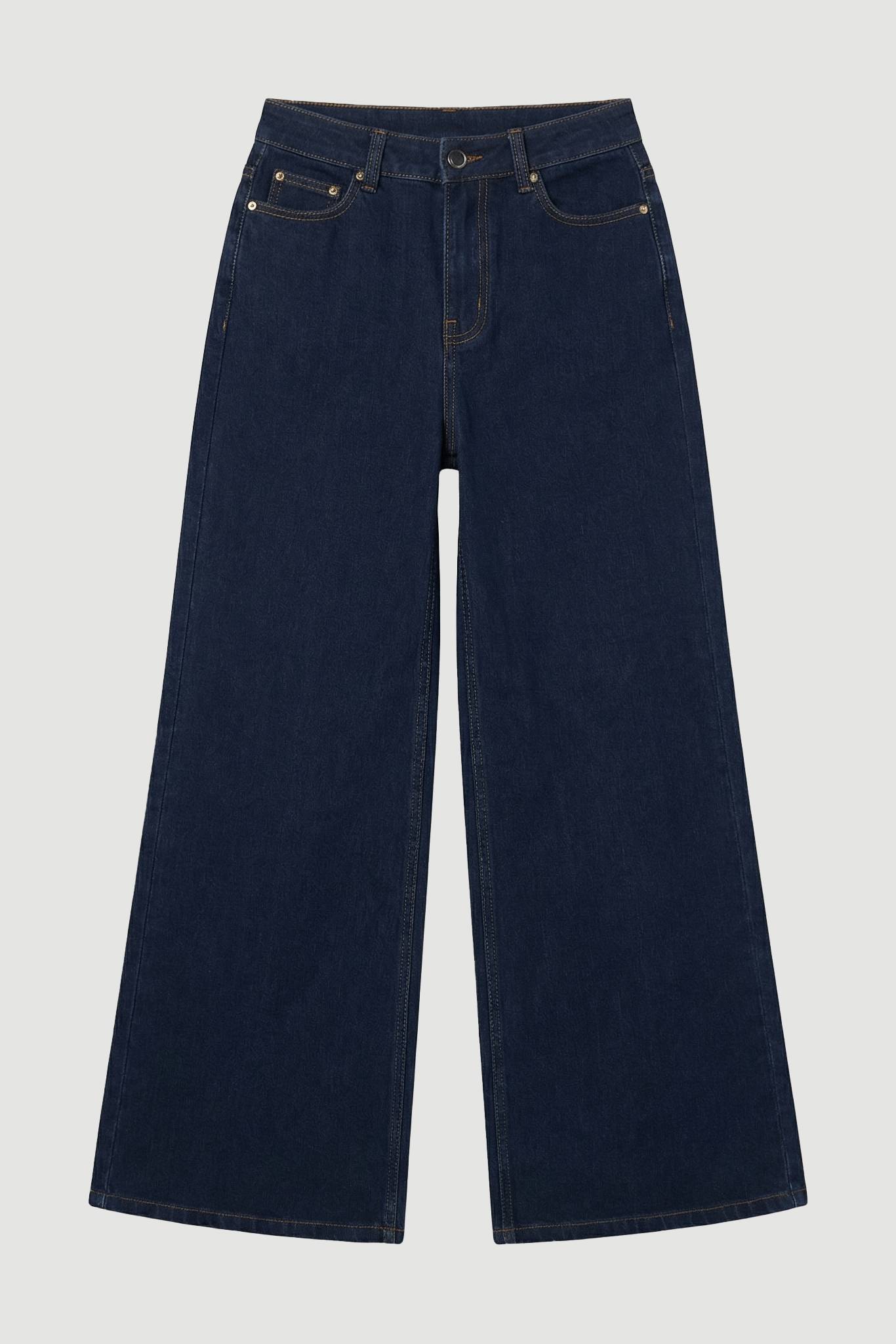 KarenMillen Jean Taille Haute Jambe Large en Denim