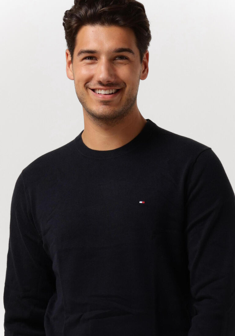 TOMMY HILFIGER blauwe tommy hilfiger trui core cotton-silk cneck