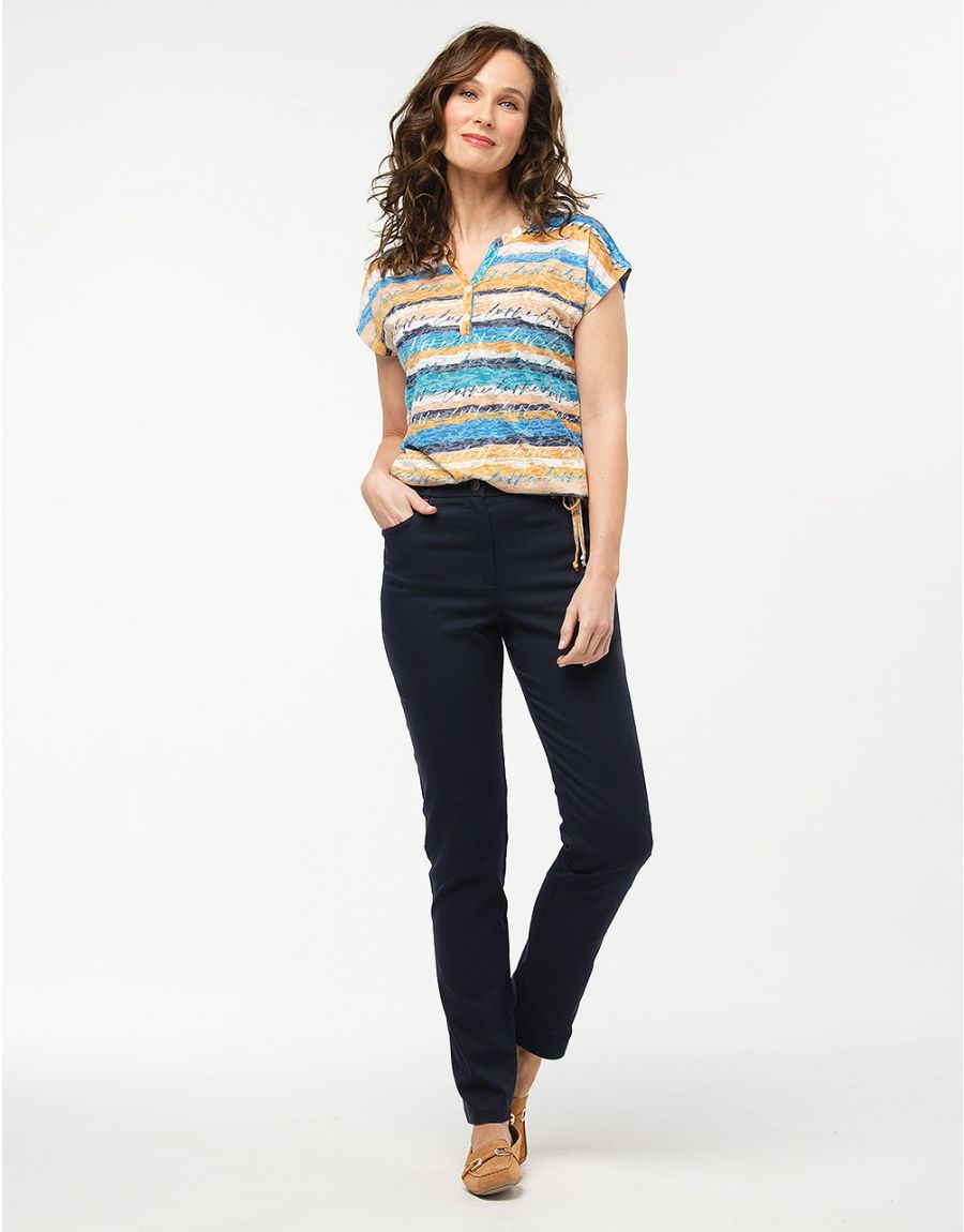Pantalon bleu slim coton