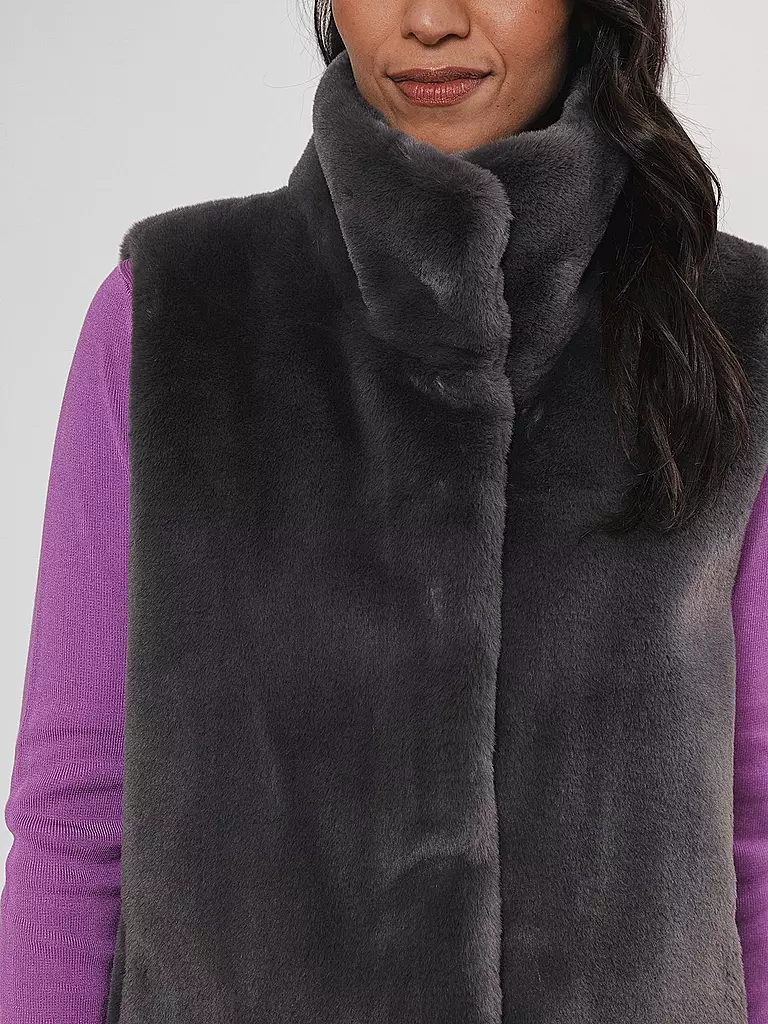 RINO&PELLE Gilet in Felloptik LISON grau