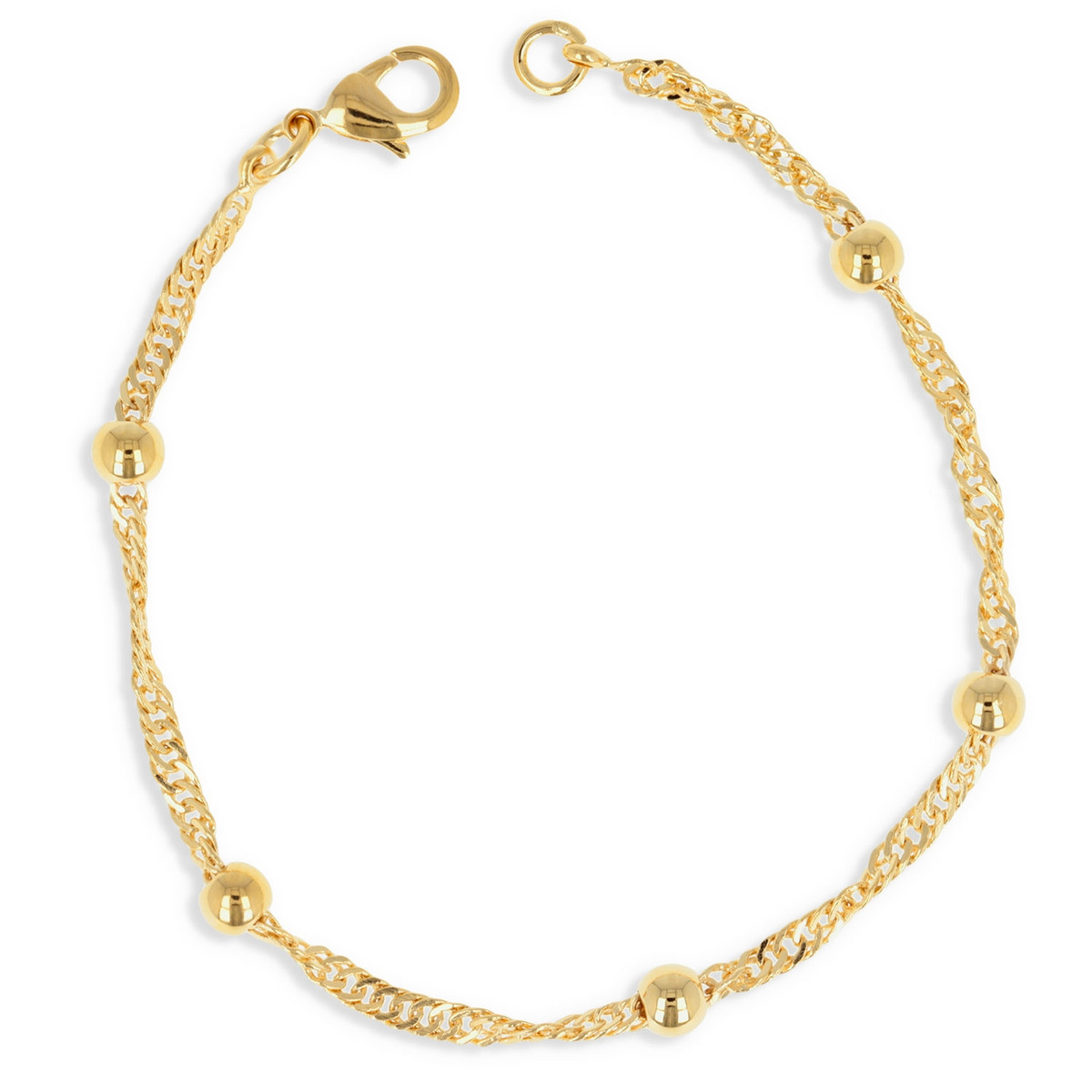 Bracelet plaqué singapour avec boule 19cm