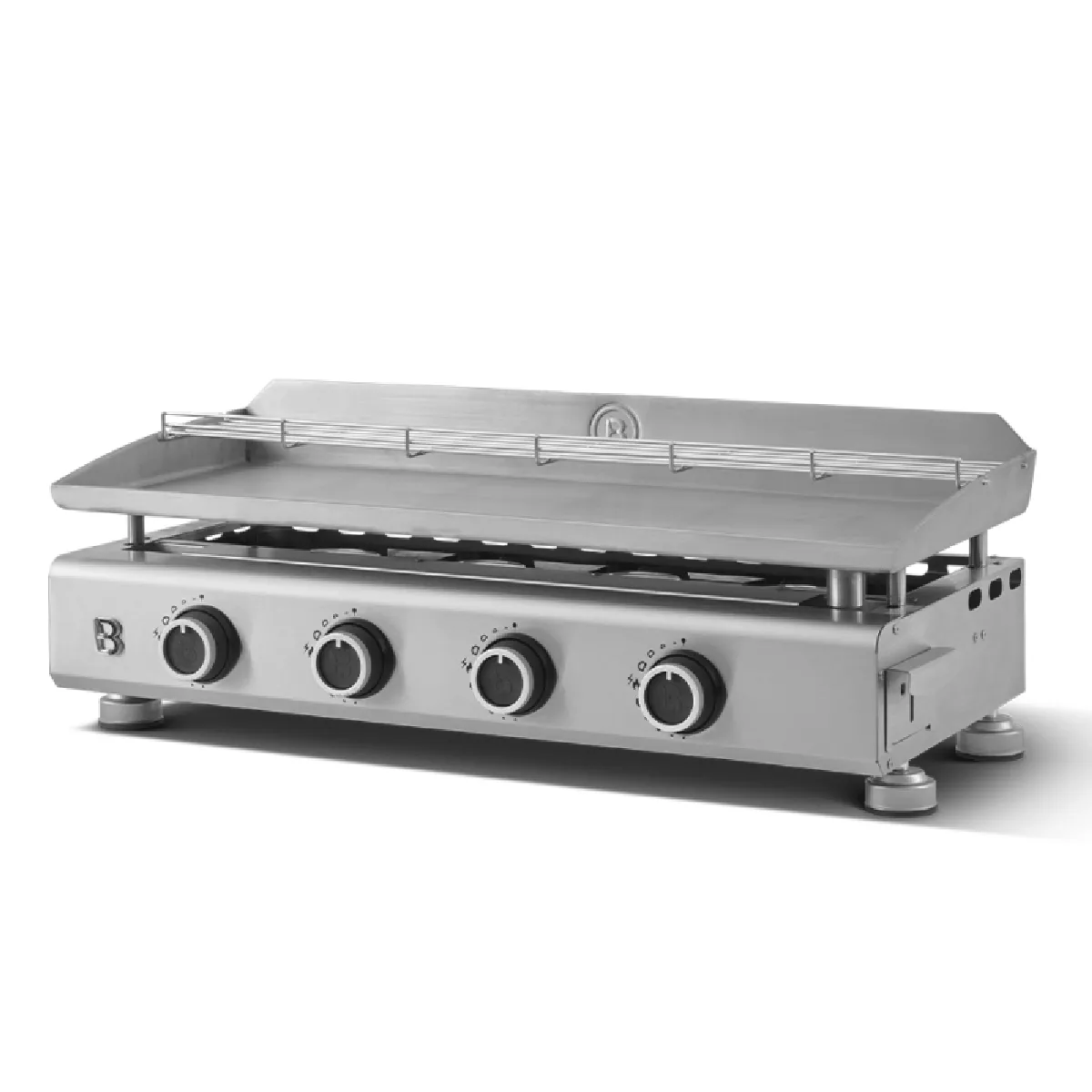 Plancha Silvia EVO 4 Feux - BRASERO - Plaque inox de 84 x 34 cm - Piezo intégré - Tiroir graisse avec jauge de niveau - 10,6 kW