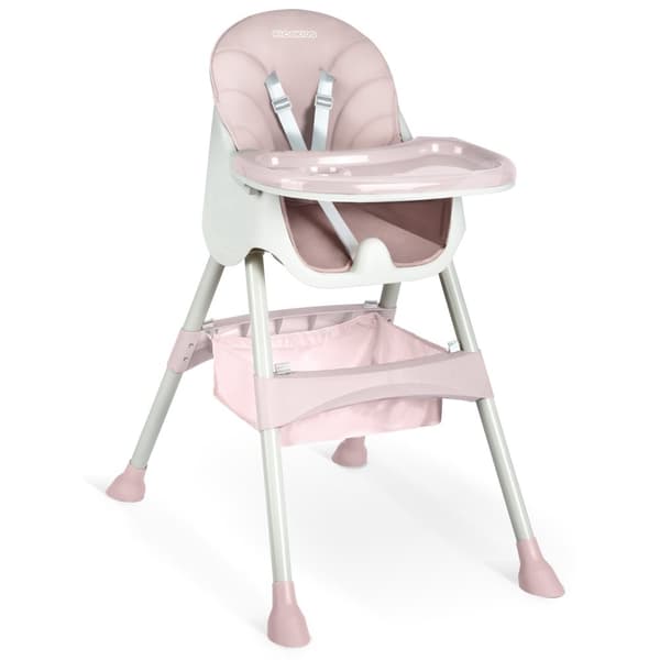 Rosa spisestuestol med bord for babyer - Milo