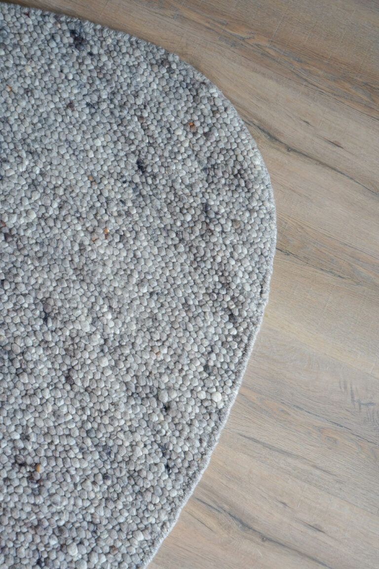 Vloerkleed Stone kiezelvormig lichtgrijs 160x230 cm