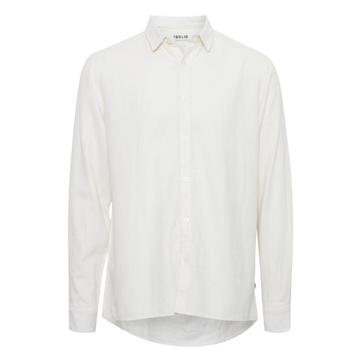 Solid Langærmet Skjorte, White, XXL