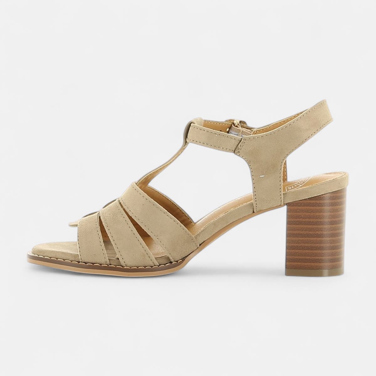 Nu-pieds à talon compensé Femme beige